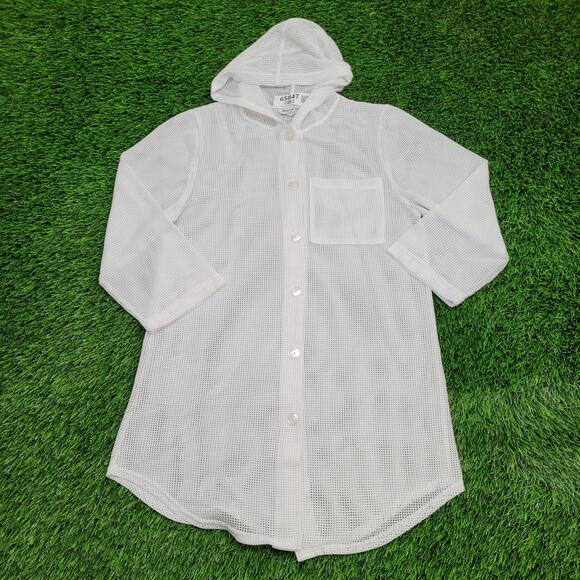 Vintage 90s Jordan-Taylor Cover-Up Shirt Womens M 18x31 Mesh - Picture 1 of 12